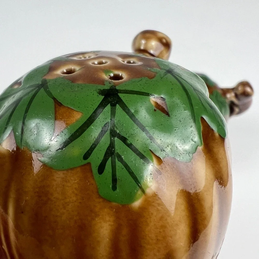 Vintage Salt and Pepper Shakers OS Brown Squirrel Acorn 1951 Ceramic Woodland